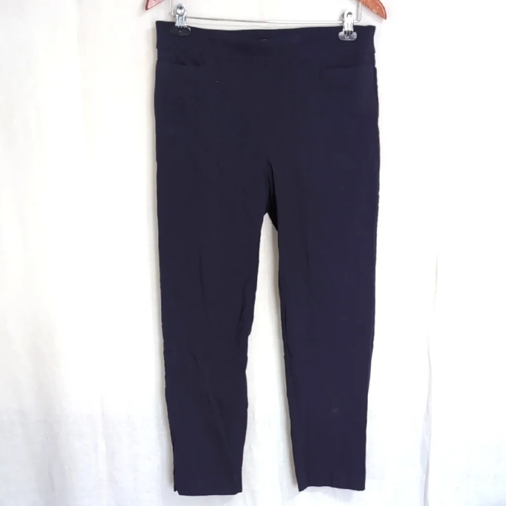 Valerie Stevens Navy Blue Pull-On Ankle Pants Size 10 - Picture 1 of 5